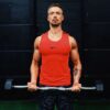 GHK-Cu peptide for skin regeneration and collagen production concept with muscular physique